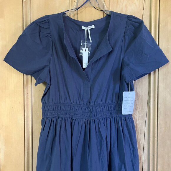 STITCHDROP Womens Tempe Cotton Tiered 100% Cotton Midi Dress Medium Blue SP NWT - Picture 5 of 12